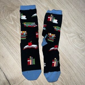 Book-Themed Black and Blue Socks New black and sky blue socks SHH SHH Im reading